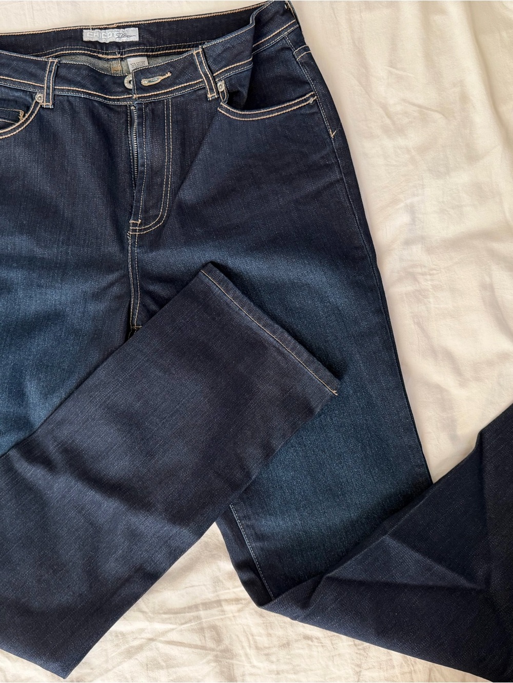 Womens Dark Blue Denim Jeans - Classic Straight Fit